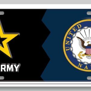 Army-Navy House Divided Embossed License Plate (Officially Licensed Product)